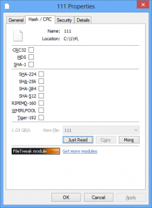 Hash & CRC SSD RAID 1 reading speed 1.03 GB/s