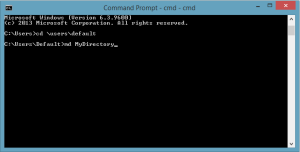 MD command in Windows 8.1