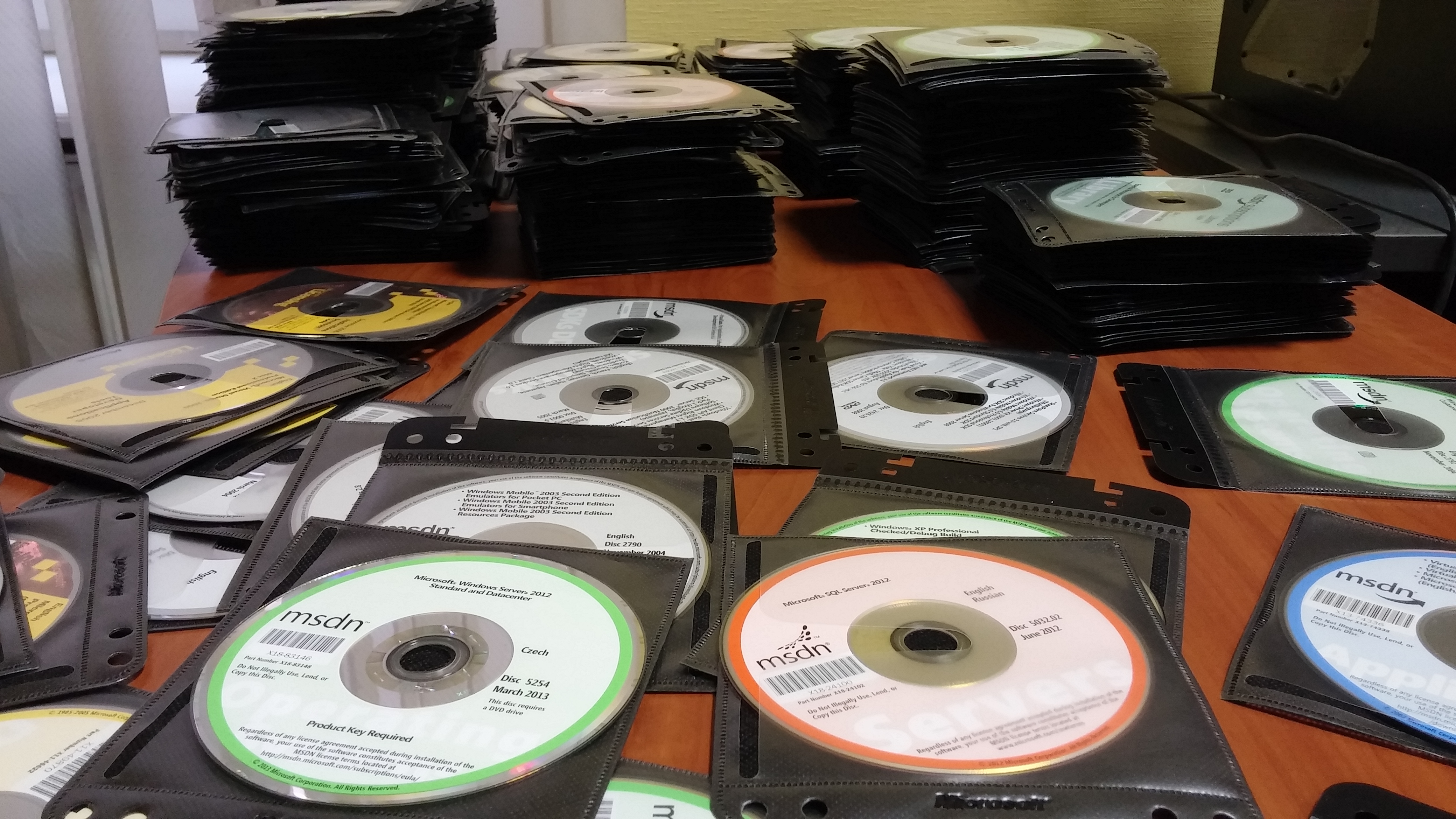 Too many MSDN disks with cases