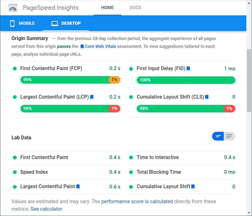 PageSpeed Insights